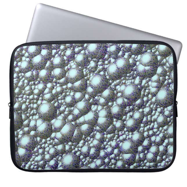 Verander de kleur Blauw Jean Bubbles Laptop Sleeve (Voorkant)
