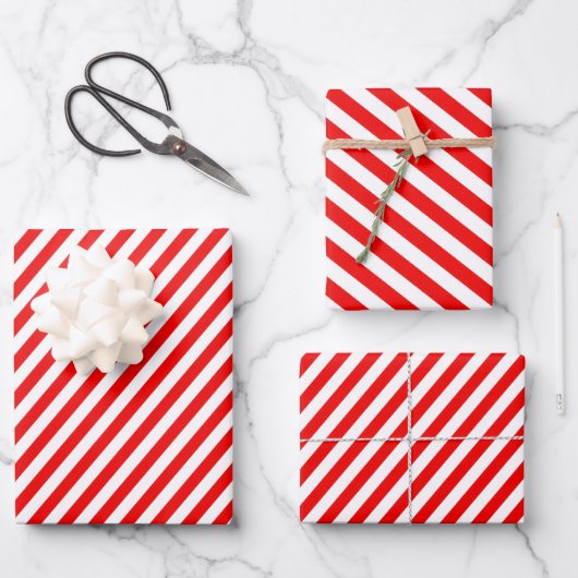 Verander de kleur Christmas Candycane Stripe Inpakpapier Vel (Voorkant)