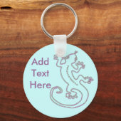 Verander de kleur Gecko 2 roze Sleutelhanger (Voorkant)