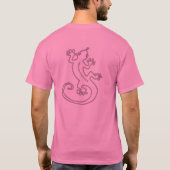 Verander de kleur Gecko 2 roze T-shirt (Achterkant)