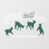 Verander de kleuren van deze Crazy Goat Lady Windo Raamsticker (Vel)