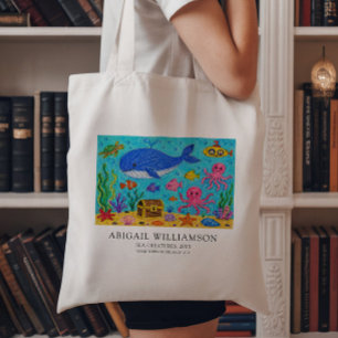 Verander de kunst van uw kind in museumstijl tote bag