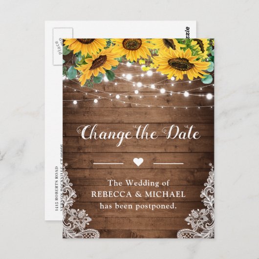 Verander de Lichten van het Koord van het Land van Briefkaart (Voorkant / Achterkant)