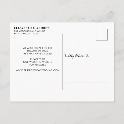 Verander de Minimale Moderne Kalligrafie van de Da Aankondigingskaart (Achterkant)