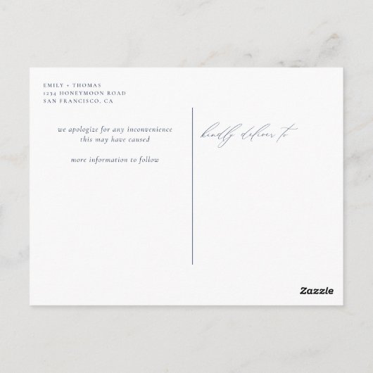 Verander de Minimale Moderne Kalligrafie van de Da Briefkaart (Achterkant)