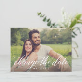 Verander de Moderne Foto van de Kalligrafie van de Save The Date (Staand voorkant)