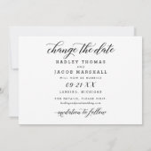 Verander de Moderne Foto van de Kalligrafie van de Save The Date (Achterkant)