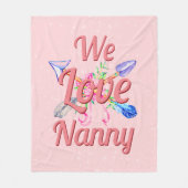 Verander de naam Boho Arrows Flowers We Love NANNA Fleece Deken (Voorkant)