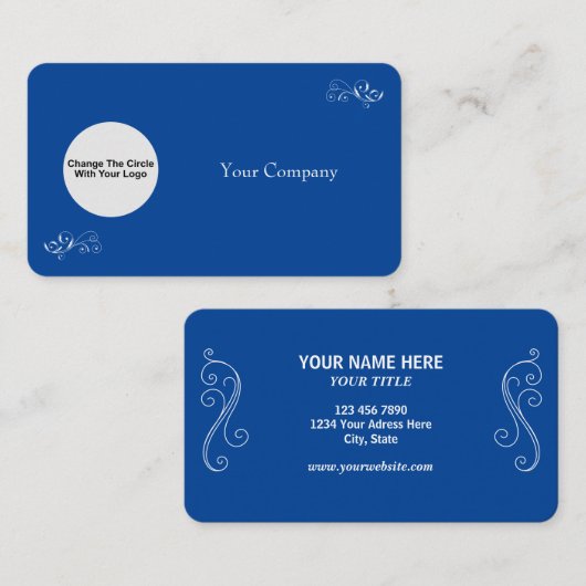 Verander de objecten met uw bedrijfsnaam en Logo Visitekaartje (Voorkant / Achterkant)