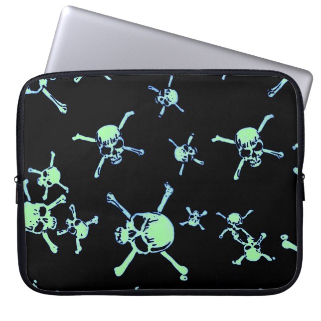Verander de Skulls van de Kleur Laptop Sleeve (Voorkant)
