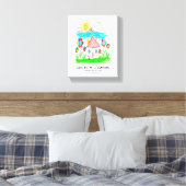 Verander de tekening van uw kind in museumstijl canvas afdruk (Insitu (Slaapkamer))