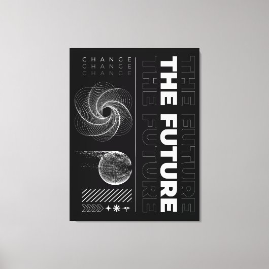 Verander de Toekomst Abstracte Typografie Canvas Afdruk (Voorkant)