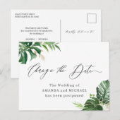 Verander de Tropische Palmbladeren van het Manuscr Briefkaart (Voorkant / Achterkant)