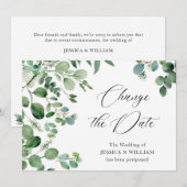 Verander de uitgestelde datum Eucalyptus Watercolo Kaart (Voorkant / Achterkant)