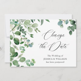Verander de uitgestelde eucalyptus aquarel datum kaart