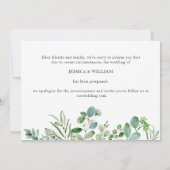 Verander de uitgestelde eucalyptus aquarel datum kaart (Achterkant)