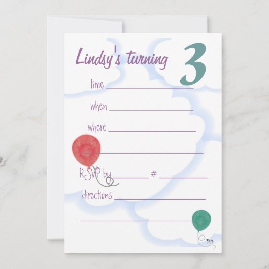 Verander de Uitnodiging van de Partij van de Age v (Achterkant)