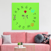 Verander de wereld canvas afdruk (Insitu (Woonkamer))