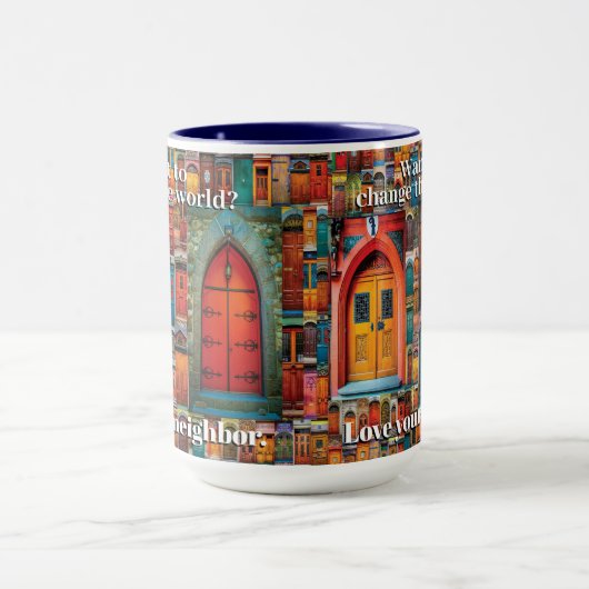 Verander de wereld Liefde Buurman Inspirerend Deur Mok (Midden)