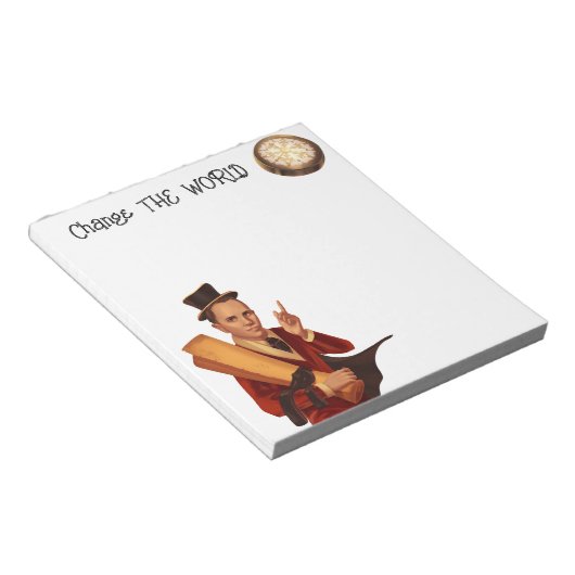 Verander de wereld Steampunk Notitieblok (Schuin)