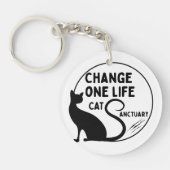 Verander één leven Cat Sanctuary Acryl Sleutelhang Sleutelhanger (Voorkant)