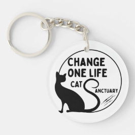 Verander één leven Cat Sanctuary Acryl Sleutelhang Sleutelhanger