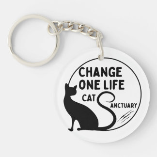 Verander één leven Cat Sanctuary Acryl Sleutelhang Sleutelhanger