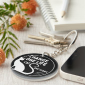 Verander één leven Cat Sanctuary Acryl Sleutelhang Sleutelhanger (Voorkant Rechts)