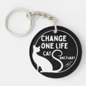 Verander één leven Cat Sanctuary Acryl Sleutelhang Sleutelhanger (Voorkant)