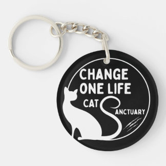 Verander één leven Cat Sanctuary Acryl Sleutelhang Sleutelhanger