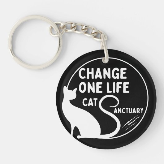 Verander één leven Cat Sanctuary Acryl Sleutelhang Sleutelhanger (Voorkant)
