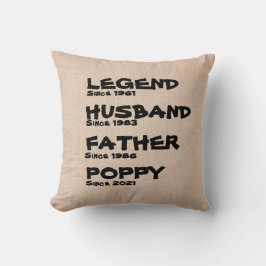 Verander elke naam Datum Legend Husband Grand Kussen