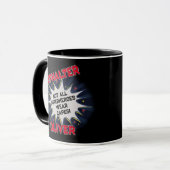 Verander elke tekst, asfalter, niet alle superheld mok (Voorkant links)