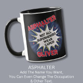 Verander elke tekst, asfalter, niet alle superheld mok