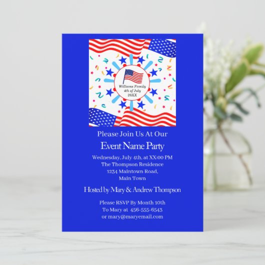 Verander elke tekst USA-vlag Onafhankelijkheidsdag Kaart (Staand voorkant)