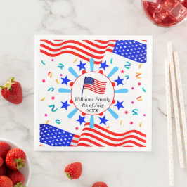 Verander elke tekst USA-vlag Onafhankelijkheidsdag Servet
