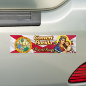 Verander Florida! Bid de Rozenkrans Bumpersticker (Op auto)