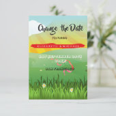 Verander het Date Wedding Flower Music Festival Save The Date (Staand voorkant)