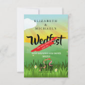 Verander het Date Wedding Flower Music Festival Save The Date (Achterkant)