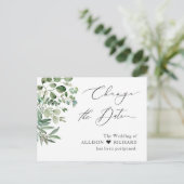 Verander het Datum Script Eenvoudig Elegant Eucaly Briefkaart (Staand voorkant)