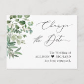 Verander het datumscript Eenvoudig Elegant Eucalyp Briefkaart (Voorkant)