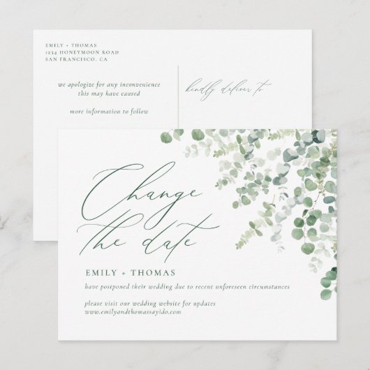 Verander het Groene de Waterverf van Eucalyptusman Briefkaart (Voorkant / Achterkant)