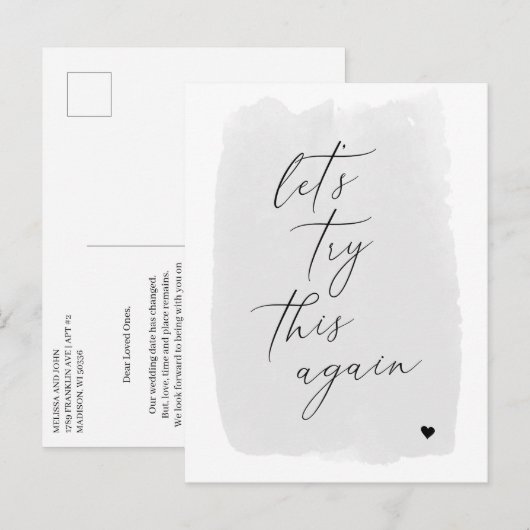 Verander het Moderne Briefkaart van de Kalligrafie (Voorkant / Achterkant)