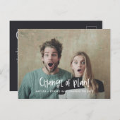 Verander het plan leuk moderne trouwfoto aankondigingskaart (Voorkant / Achterkant)
