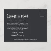 Verander het plan leuk moderne trouwfoto aankondigingskaart (Achterkant)