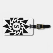 Verander Initiaal, Geometrische driehoeken, Zwart  Bagagelabel (Voorkant horizontaal)