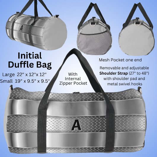 Verander Initiaal Grey Metal Shine Look Plunjezak