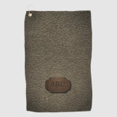 Verander Initiaal, leder leder in lederen badge Ki Golfhanddoek (Voorkant)