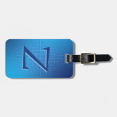 Verander Initiaal, Soft Blue Aqua geometrische lij Bagagelabel (Voorkant horizontaal)