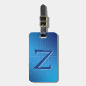 Verander Initiaal, Soft Blue Aqua geometrische lij Bagagelabel (Voorkant verticaal)